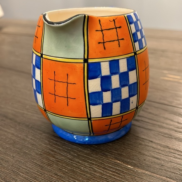 Vintage Royal Trico hand decorated geometric design pitcher Nagoya Japan unique - Picture 5 of 14